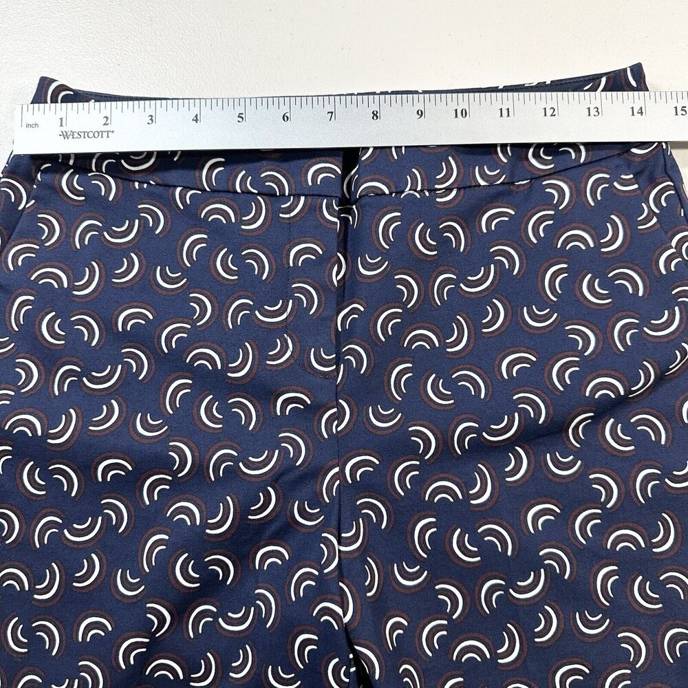 BODEN Navy Blue Richmond Rainbow Pattern Slim Straight Leg Trouser Pants Size 6R - Picture 3 of 9
